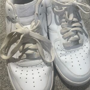 Nike Air Force 1 White Leather Sneakers 9.5